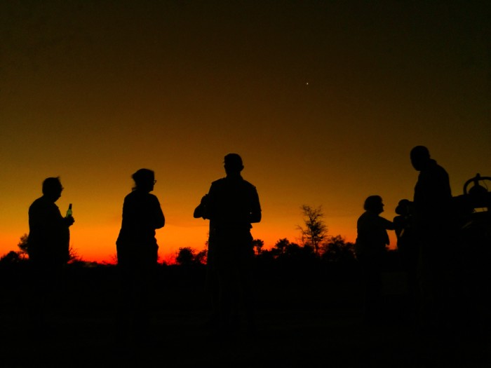 iPhone travel photography, sundowners in silhouette in the Greater Kruger Park. Shot on iPhone 6 plus by Andrea Rees. 