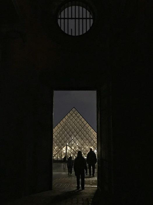 Louvre Pyramid in Paris. 