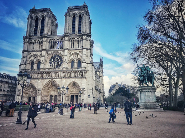 family travel to Paris, Notre Dame