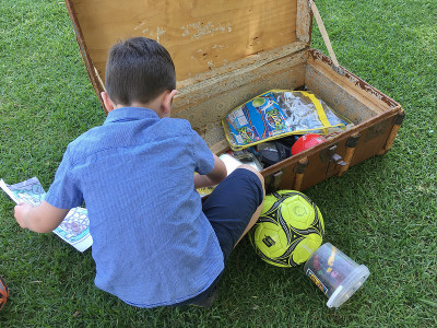 Trunk of toys at Vergenoegd Wine Estate