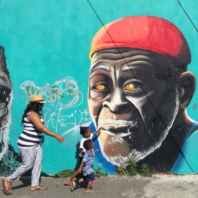 Street art in the Woodstock neighbourhood in Cape Town, South Africa. 